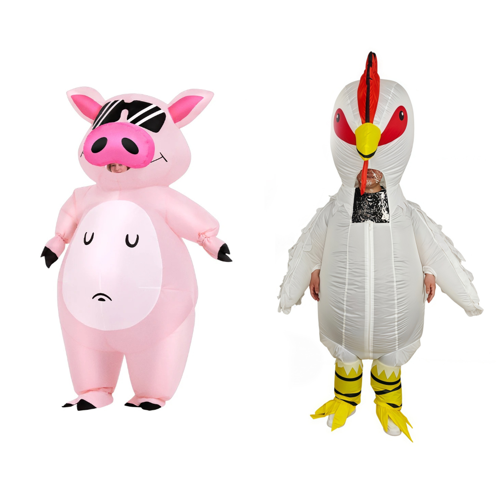 Suits - 漫画動物子豚のインフレータブルコスチューム アニメピンクスーツ カーニバル プリム ハロウィンパーティー コスプレコスチューム