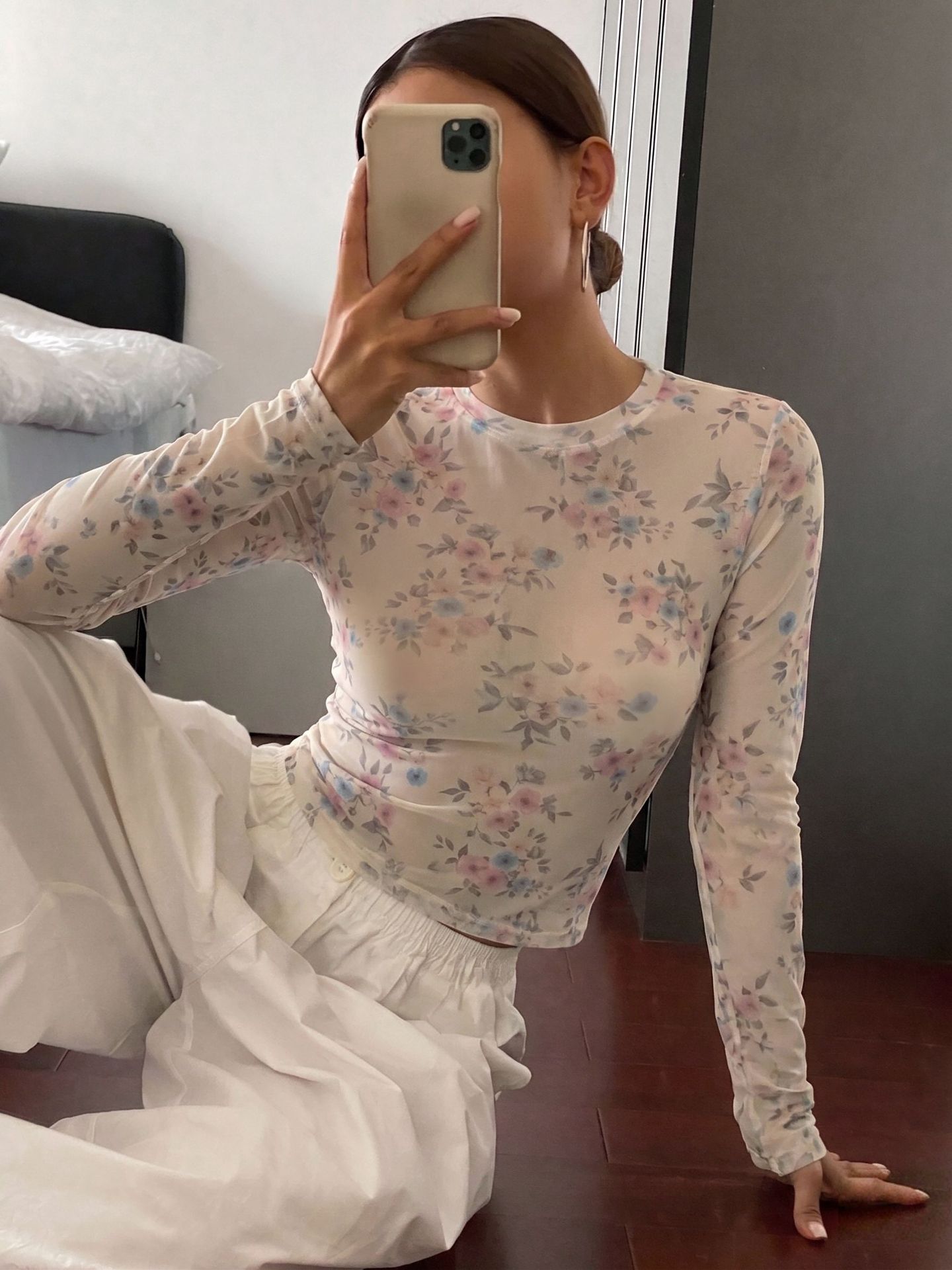 レディース 2026年新作、秋の花柄プリント、メッシュ素材、 - T-Shirts のレビューと価格