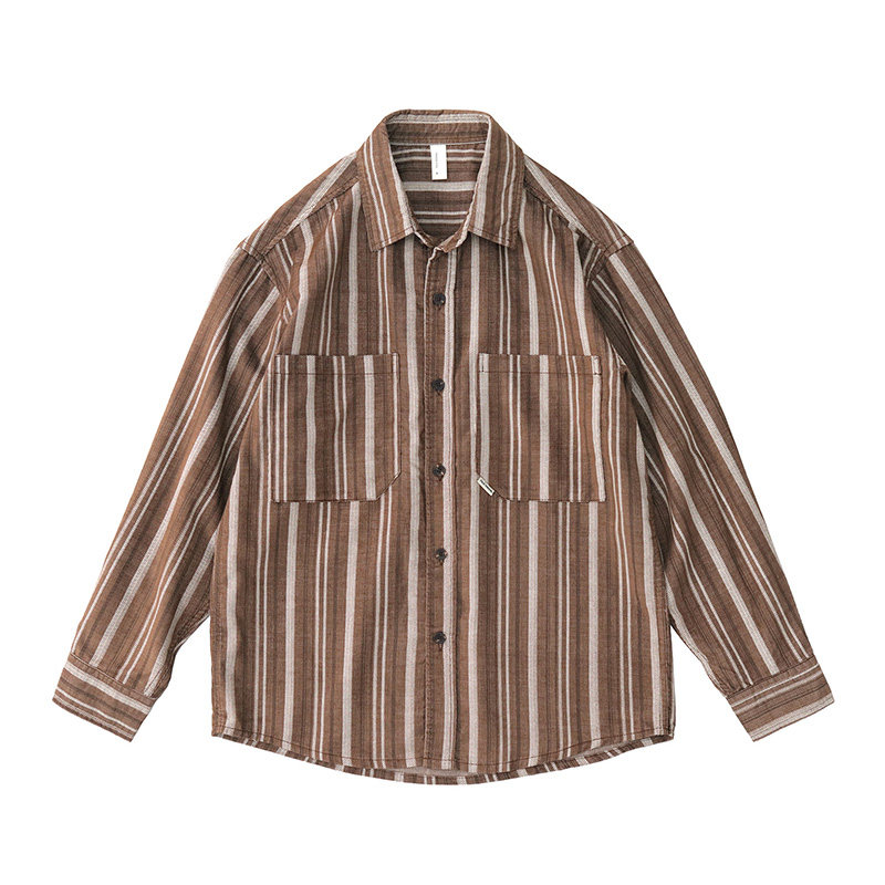 メンズ、日本のヴィンテージ風、芸術的なデザイン、カジュアル、 - Corduroy Button Up Shirt Men のレビューと価格