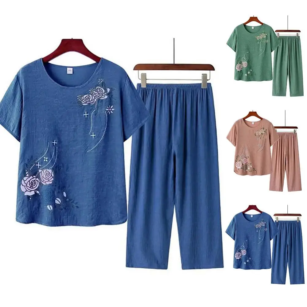 中年高齢者の女性の半袖 Tシャツマザースーツゆったりとした大 - Mens Linen Shirt Long Sleeve のレビューと価格