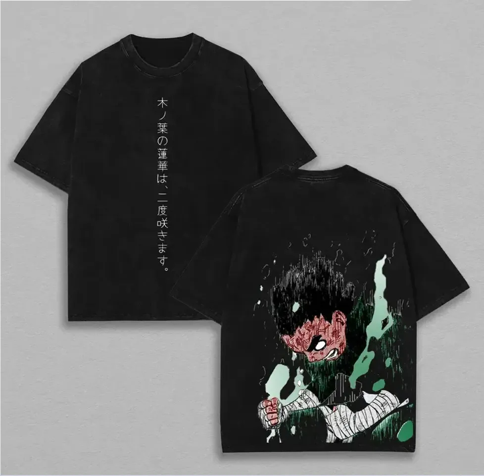 ロック・リー Tシャツ ナルト メンズ アシッドウォッシュ  - Acid Wash Vintage Graphic T Shirt のレビューと価格