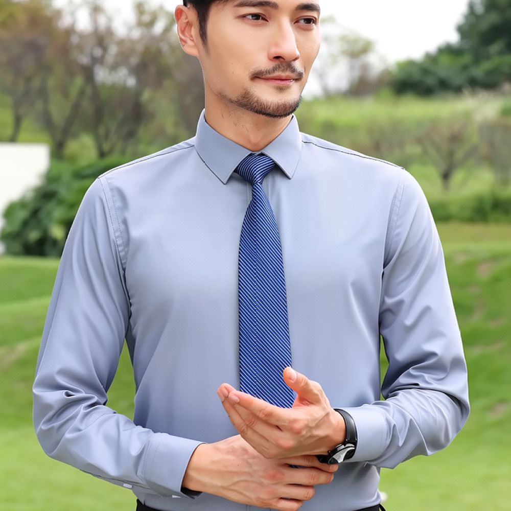 メンズファッション、長袖シャツ、竹繊維素材、通気性、抗菌、伸 - Breathable Bamboo Fiber Shirt Non Iron のレビューと価格