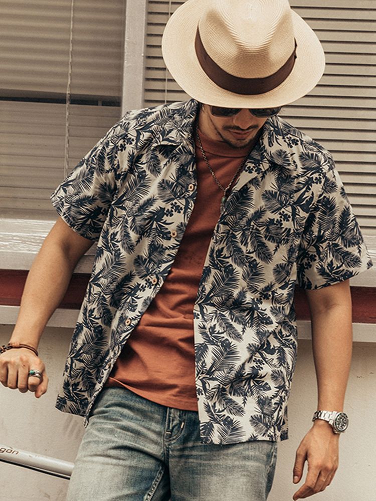 ファッショナブルなハワイアンシャツ メンズ 夏 半袖 ルーズ - Vintage Hawaiian Floral Shirt のレビューと価格